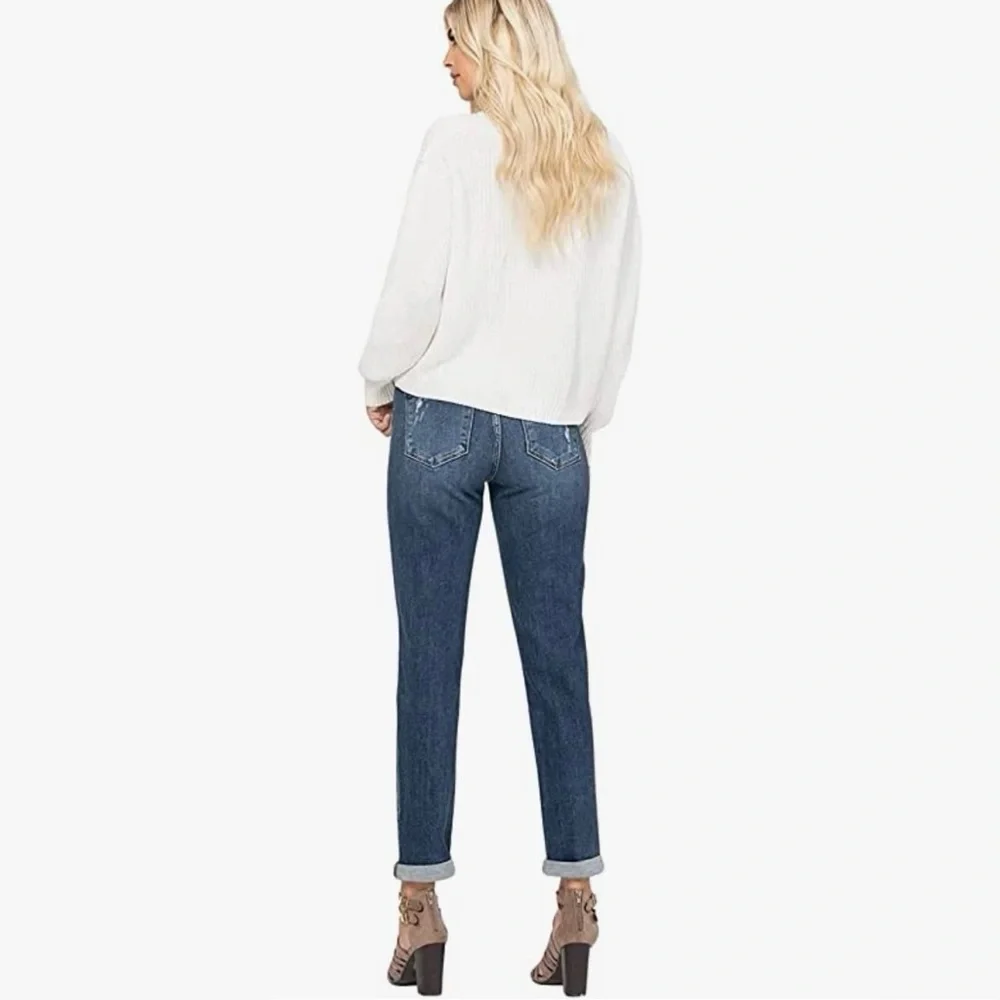 💋NWT💋 Judy Blue Cuffed Destroyed Slim Fit Jeans  Plus Size 24W - Picture 4 of 12